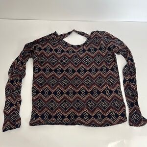 Patterned Long Sleeve Top XS